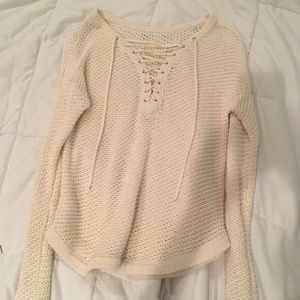 UO lace up sweater